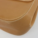 Salvatore Ferragamo Gancini Shoulder Bag Leather Beige Silver Auth ka4519A-16