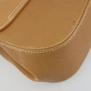 Salvatore Ferragamo Gancini Shoulder Bag Leather Beige Silver Auth ka4519A-9