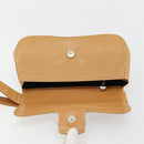 Salvatore Ferragamo Gancini Shoulder Bag Leather Beige Silver Auth ka4519A-10