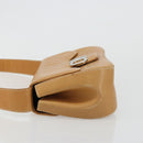 Salvatore Ferragamo Gancini Shoulder Bag Leather Beige Silver Auth ka4519A-4
