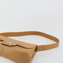 Salvatore Ferragamo Gancini Shoulder Bag Leather Beige Silver Auth ka4519A-8