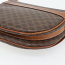 CELINE Macadam Canvas Shoulder Bag PVC Leather Brown Gold Auth ka4520-16
