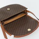 CELINE Macadam Canvas Shoulder Bag PVC Leather Brown Gold Auth ka4520-9