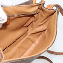 CELINE Macadam Canvas Shoulder Bag PVC Leather Brown Gold Auth ka4520-19