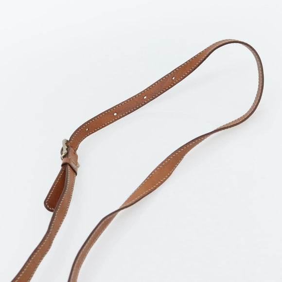 CELINE Macadam Canvas Shoulder Bag PVC Leather Brown Gold Auth ka4520
