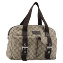 GUCCI GG Supreme Hand Bag PVC Beige Silver 140959 Auth ka4521-1