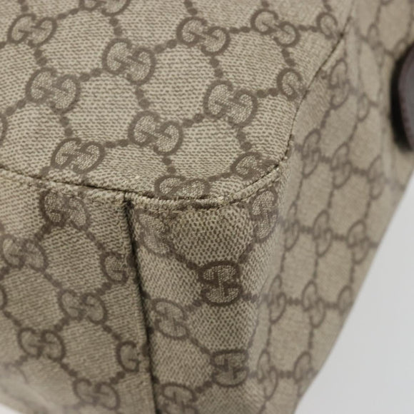 GUCCI GG Supreme Hand Bag PVC Beige Silver 140959 Auth ka4521