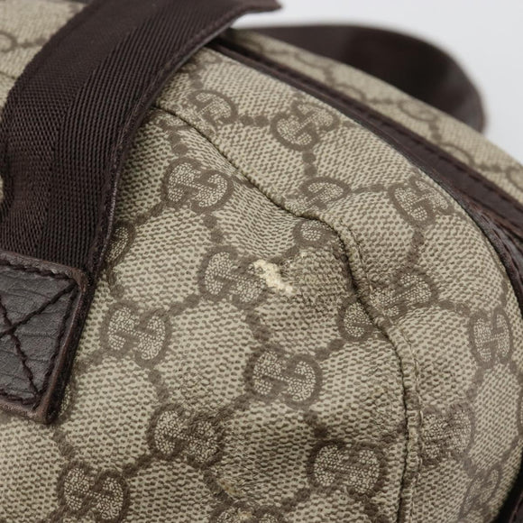 GUCCI GG Supreme Hand Bag PVC Beige Silver 140959 Auth ka4521