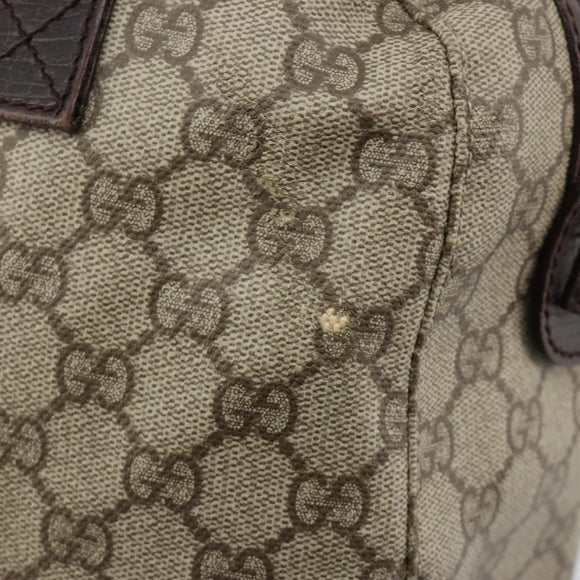 GUCCI GG Supreme Hand Bag PVC Beige Silver 140959 Auth ka4521
