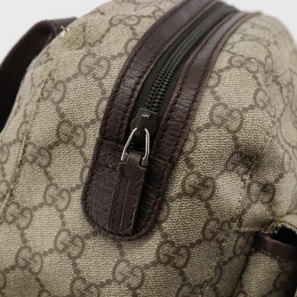 GUCCI GG Supreme Hand Bag PVC Beige Silver 140959 Auth ka4521