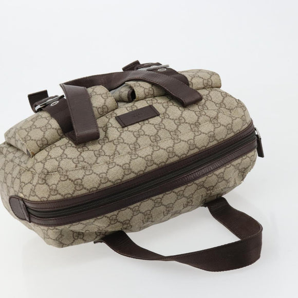 GUCCI GG Supreme Hand Bag PVC Beige Silver 140959 Auth ka4521