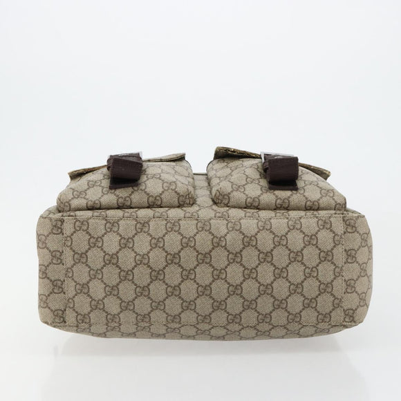 GUCCI GG Supreme Hand Bag PVC Beige Silver 140959 Auth ka4521