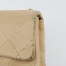 CHANEL Mini Matelasse Chain Shoulder Bag Lamb Skin Beige Gold CC Auth ka4523A-14