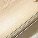 CHANEL Mini Matelasse Chain Shoulder Bag Lamb Skin Beige Gold CC Auth ka4523A-17