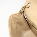 CHANEL Mini Matelasse Chain Shoulder Bag Lamb Skin Beige Gold CC Auth ka4523A-20