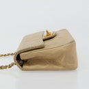 CHANEL Mini Matelasse Chain Shoulder Bag Lamb Skin Beige Gold CC Auth ka4523A-5
