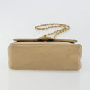 CHANEL Mini Matelasse Chain Shoulder Bag Lamb Skin Beige Gold CC Auth ka4523A-9