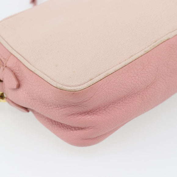 Miu Miu Shoulder Bag Leather Pink Gold Auth ka4524A