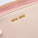 Miu Miu Shoulder Bag Leather Pink Gold Auth ka4524A-17