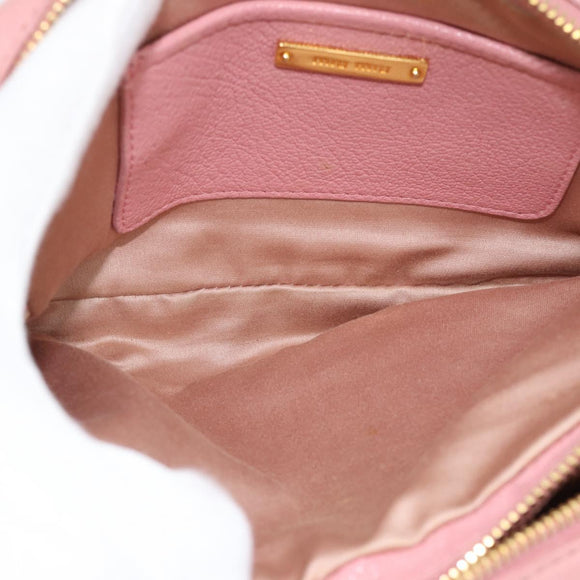 Miu Miu Shoulder Bag Leather Pink Gold Auth ka4524A