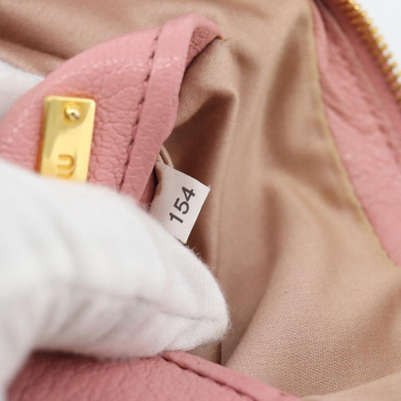 Miu Miu Shoulder Bag Leather Pink Gold Auth ka4524A