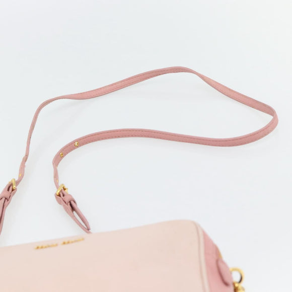 Miu Miu Shoulder Bag Leather Pink Gold Auth ka4524A