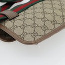 GUCCI GG Supreme Web Sherry Line Waist bag Beige Gold 493930 Auth ka4525-13