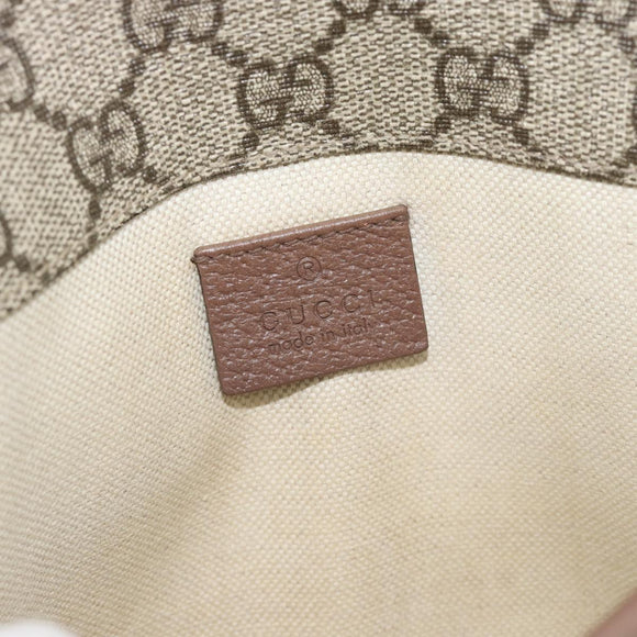 GUCCI GG Supreme Web Sherry Line Waist bag Beige Gold 493930 Auth ka4525