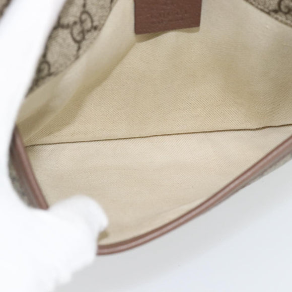 GUCCI GG Supreme Web Sherry Line Waist bag Beige Gold 493930 Auth ka4525