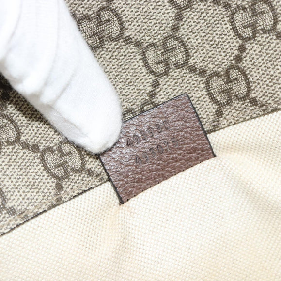 GUCCI GG Supreme Web Sherry Line Waist bag Beige Gold 493930 Auth ka4525