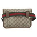 GUCCI GG Supreme Web Sherry Line Waist bag Beige Gold 493930 Auth ka4525-3