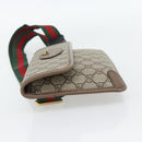 GUCCI GG Supreme Web Sherry Line Waist bag Beige Gold 493930 Auth ka4525-4