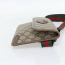 GUCCI GG Supreme Web Sherry Line Waist bag Beige Gold 493930 Auth ka4525-5