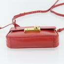 PRADA Hand Bag Patent leather 2way Red Gold Auth ka4527A-5