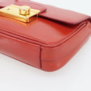 PRADA Hand Bag Patent leather 2way Red Gold Auth ka4527A-15