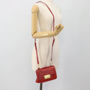 PRADA Hand Bag Patent leather 2way Red Gold Auth ka4527A-25