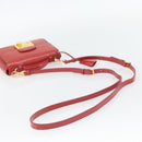 PRADA Hand Bag Patent leather 2way Red Gold Auth ka4527A-9