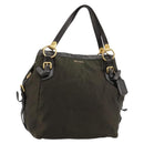 PRADA Shoulder Bag Nylon Khaki Gold Auth ka4528A-1