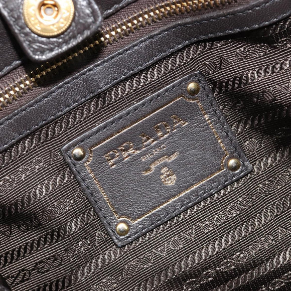 PRADA Shoulder Bag Nylon Khaki Gold Auth ka4528A