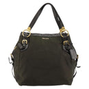 PRADA Shoulder Bag Nylon Khaki Gold Auth ka4528A-13