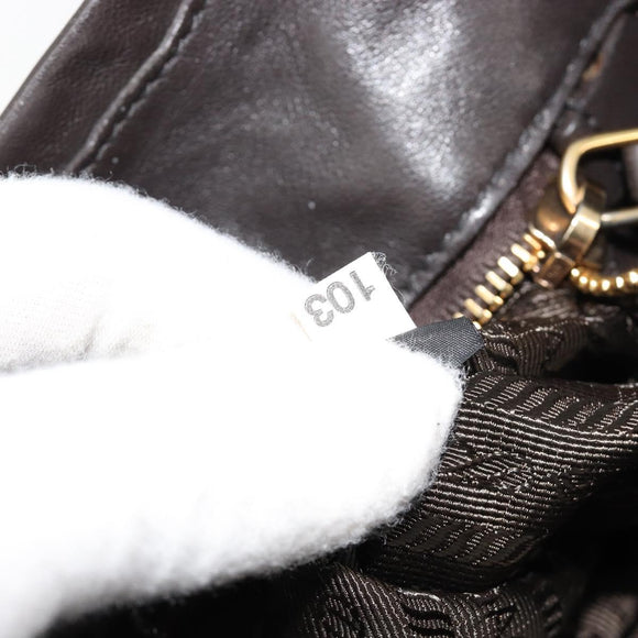 PRADA Shoulder Bag Nylon Khaki Gold Auth ka4528A