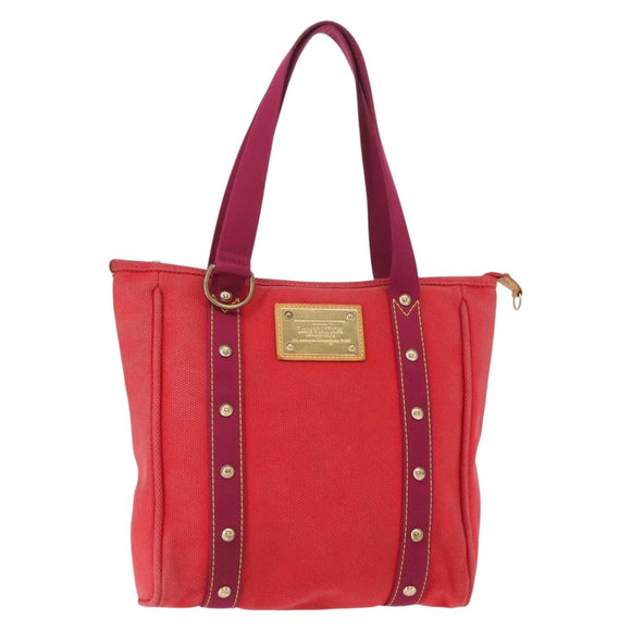 LOUIS VUITTON Antigua Cabas MM Tote Bag Red M40034 LV Auth ka453