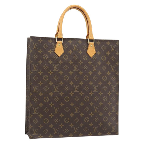 LOUIS VUITTON Monogram Sac Plat Hand Bag M51140 LV Auth ka4531