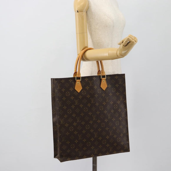 LOUIS VUITTON Monogram Sac Plat Hand Bag M51140 LV Auth ka4531