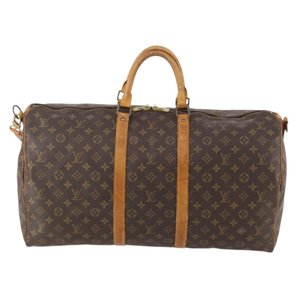 LOUIS VUITTON Monogram Keepall Bandouliere 55 Boston Bag M41414 LV Auth ka4532