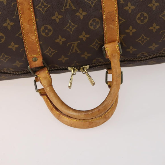 LOUIS VUITTON Monogram Keepall Bandouliere 55 Boston Bag M41414 LV Auth ka4532
