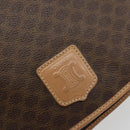 CELINE Macadam Canvas Shoulder Bag PVC Leather Brown Gold Auth ka4537-14