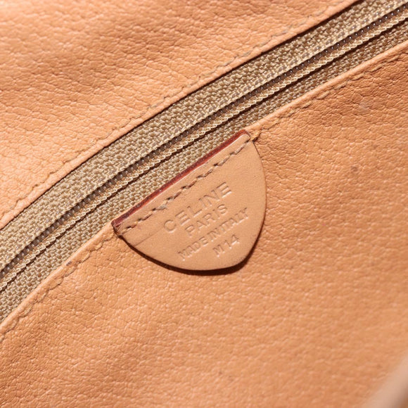 CELINE Macadam Canvas Shoulder Bag PVC Leather Brown Gold Auth ka4537