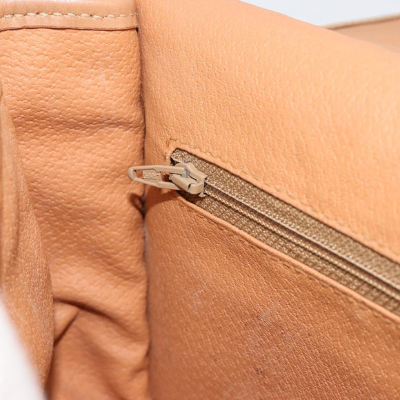 CELINE Macadam Canvas Shoulder Bag PVC Leather Brown Gold Auth ka4537