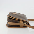 CELINE Macadam Canvas Shoulder Bag PVC Leather Brown Gold Auth ka4537-4